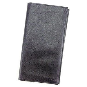 Auth Prada Wallet Purse Long Wallet Logo Black Me… - image 1